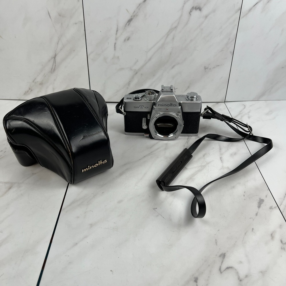 Minolta SRT 101 35mm SLR Silver Film Camera w/ Case - Body Only